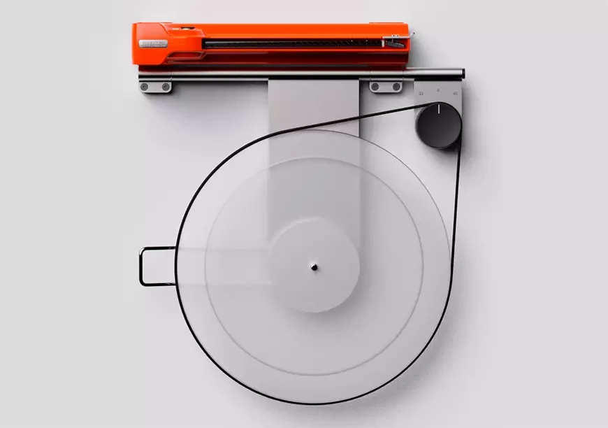 Disco Volante – Wall-mounted turntable concept by Oskar Olsson