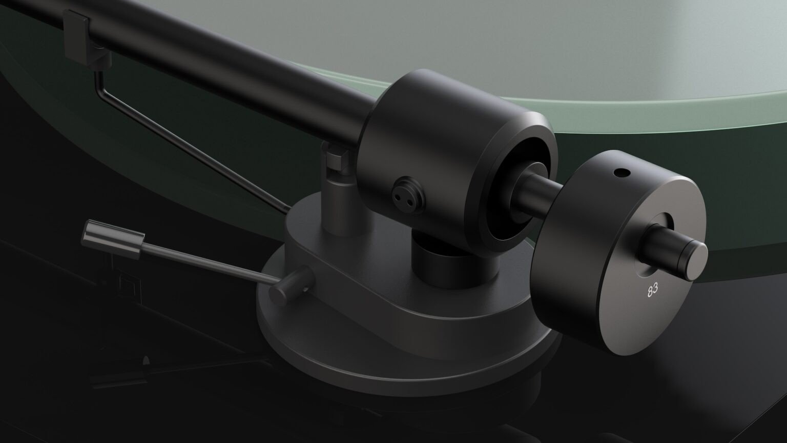 The bearing of the Pro-Ject T1-EVO tonearm is designed for low friction.