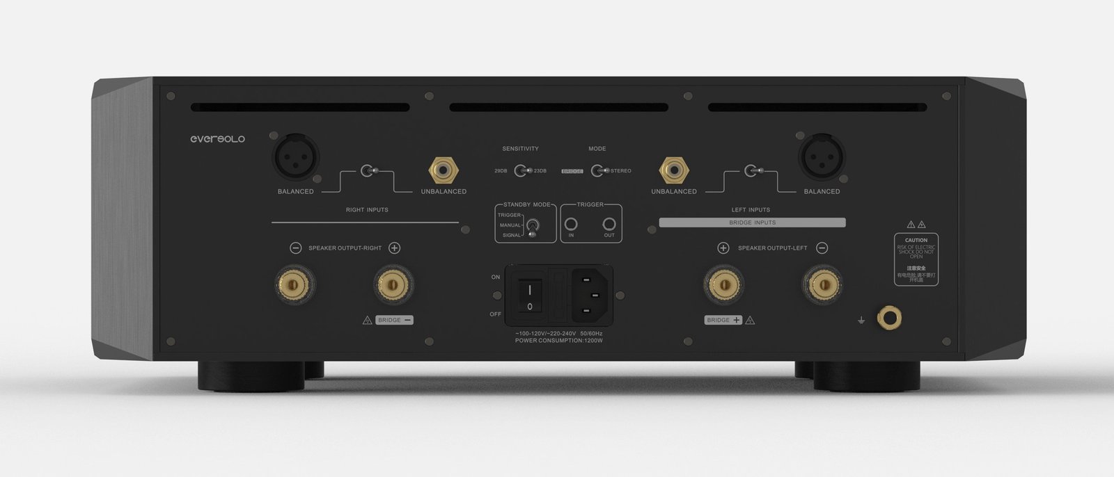 Music signal can be supplied via cinch or XLR