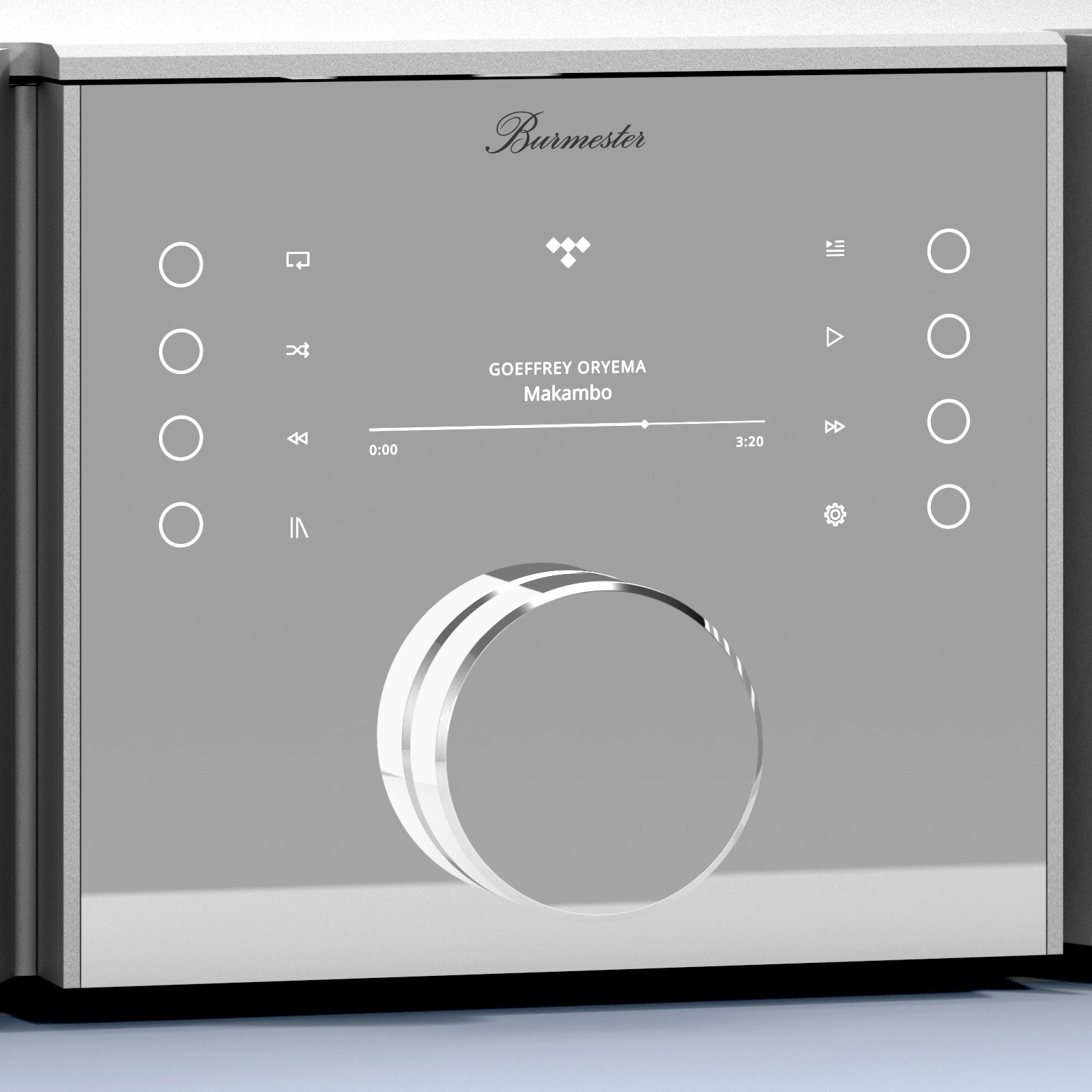 The Burmester 232 features a newly designed single, multi-functional control interface known as the HaptiControl dial.