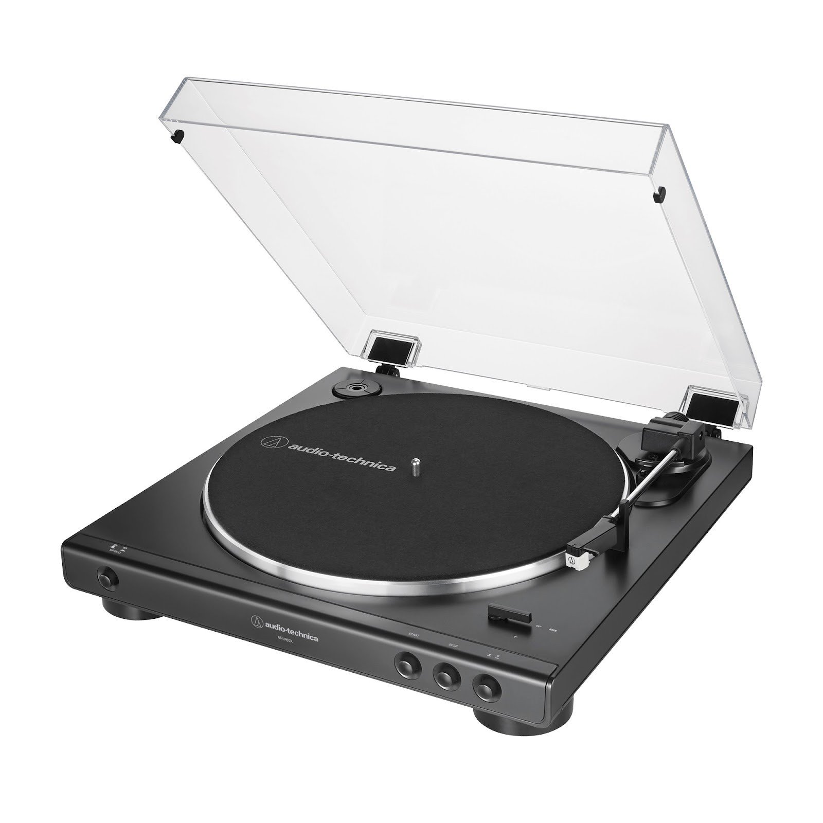 The turntable is almost fully assembled, even the protective cover is already in place. 