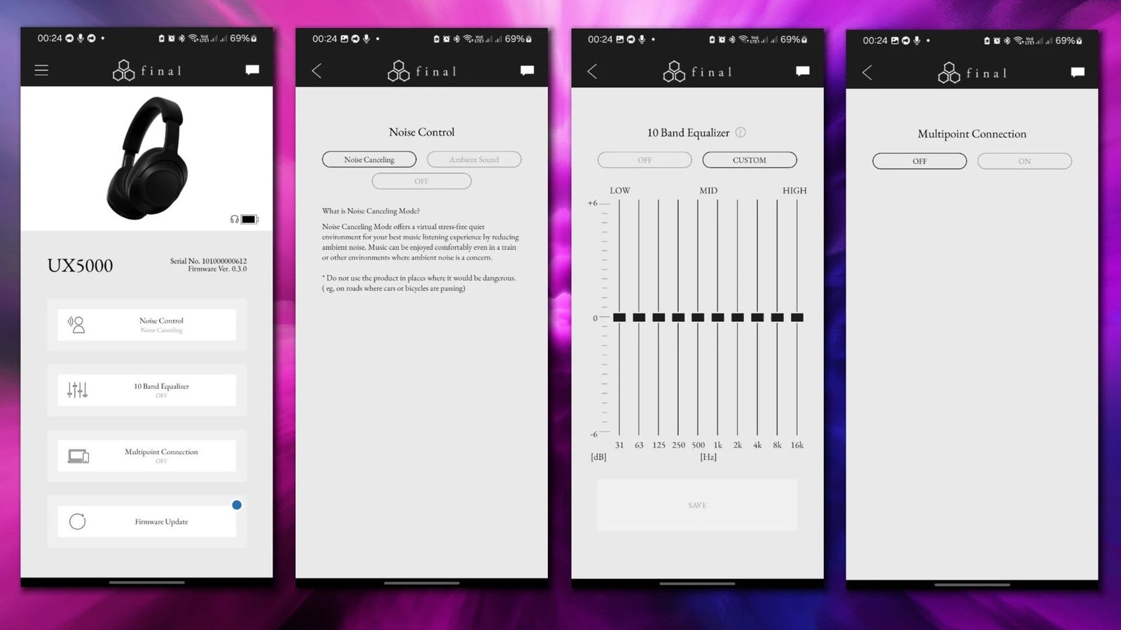 The application was specially created for this model of headphones, so if you already have other models of the brand and have used their application, it will not work here