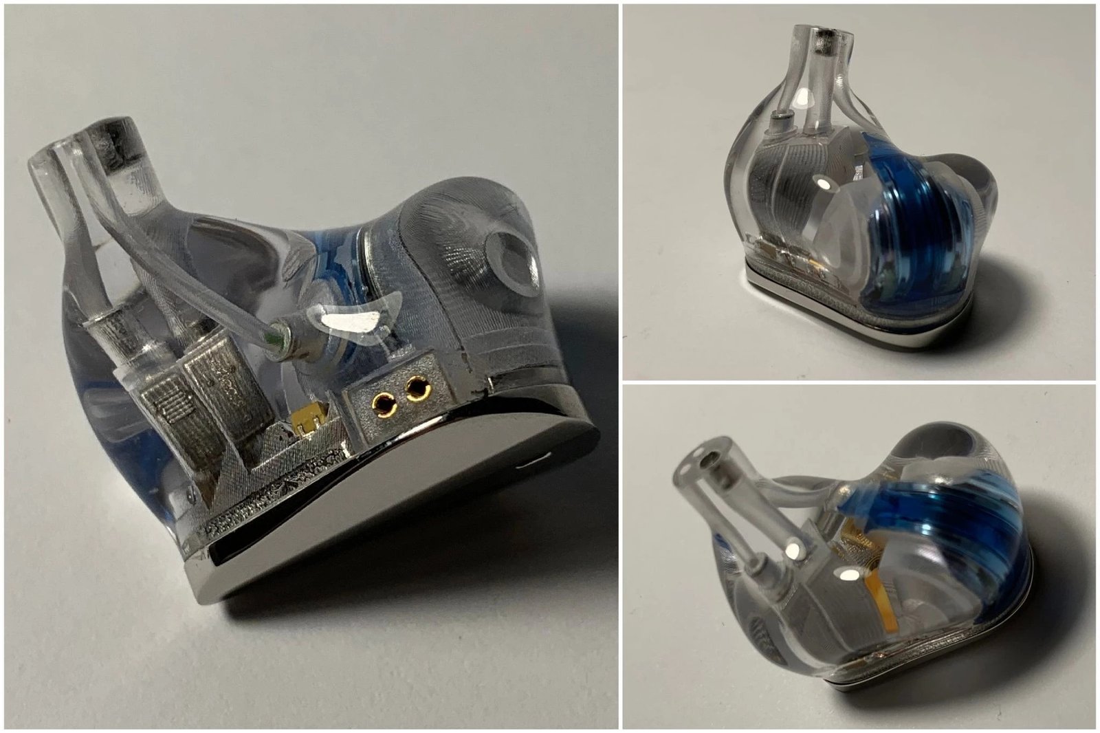 Overall, the design of the headphones is quite specific, but I liked it. It is a successful combination of metal and transparent high-quality medical plastic, which should not cause allergic reactions, and therefore discomfort. 